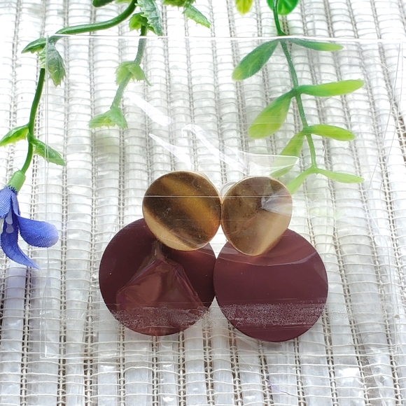 Fashion Bohemian Round Drop Metal Earrings, purple - Picture 5 of 13